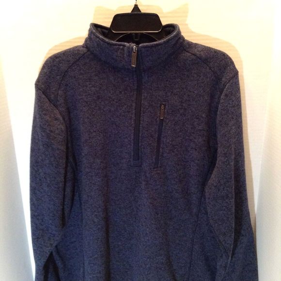 Woolrich Quarter Zip Sweater Jumper Mens XL Navy Mock Neck Long Sleeve Winter - Picture 4 of 13